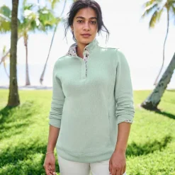 Orvis Sweatshirts|Signature Print-Trim Sweatshirt Sea Glass