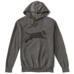 Orvis Sweaters|Sporting Icons Hoodie Sweater Charcoal With Dog