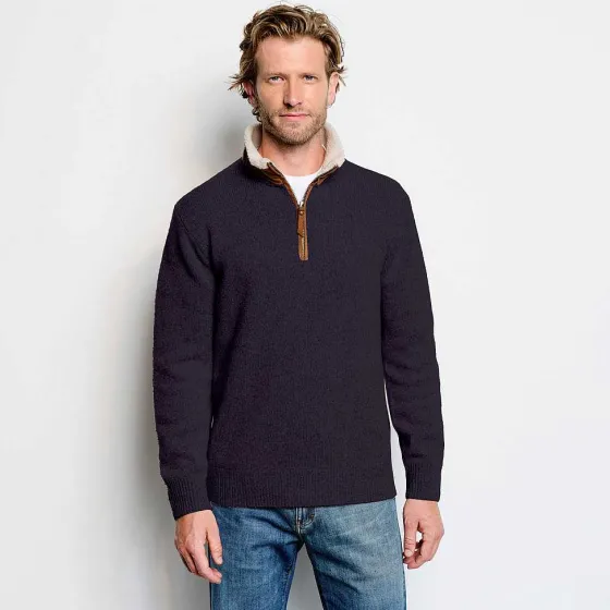 Orvis Sweaters|Stowe Quarter-Zip Sweater Navy