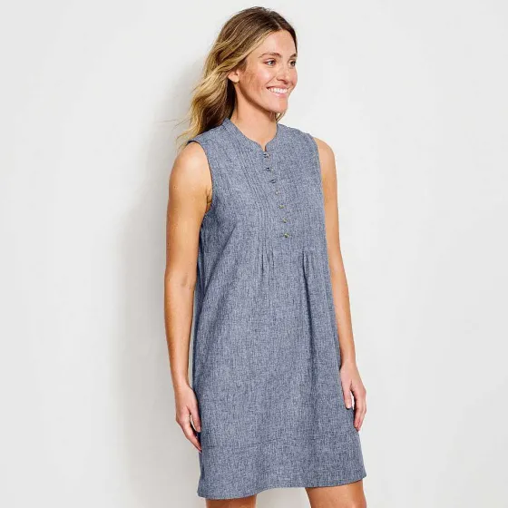 Orvis Skirts & Dresses|Tech Chambray Pintuck Tank Dress Blue Chambray