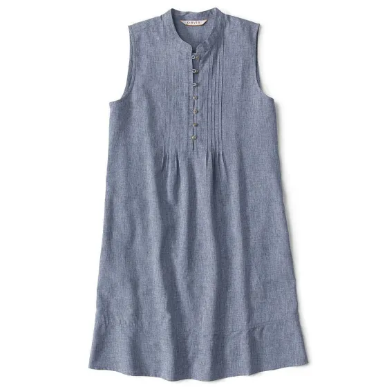 Orvis Skirts & Dresses|Tech Chambray Pintuck Tank Dress Blue Chambray