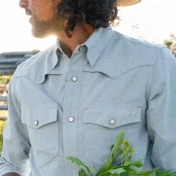 Orvis Shirts|Tech Chambray Western Shirt Blue Fog