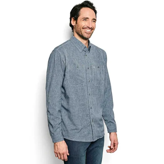 Orvis Shirts|Tech Chambray Work Shirt Blue Chambray