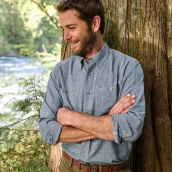 Orvis Shirts|Tech Chambray Work Shirt Blue Chambray