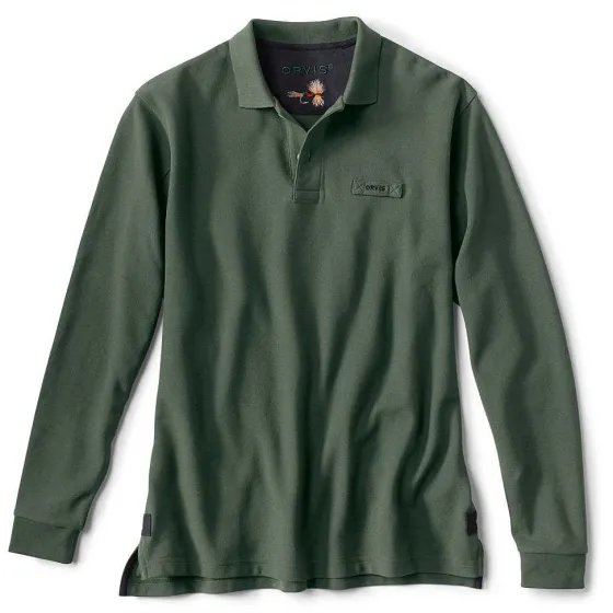 Orvis Shirts|The Signature Long-Sleeved Polo Dark Pine