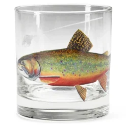 Orvis Glassware & Bar|Tie-One-On Rocks Glasses Brook Trout
