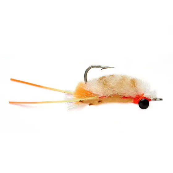 Orvis Saltwater Flies|Vlahos' Marbled Sand Flea Tan/White
