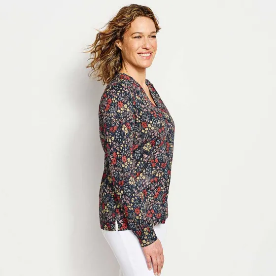 Orvis Shirts|Wander Long-Sleeved Printed Shirt Carbon Artist Floral