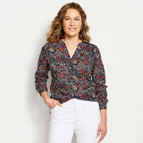 Orvis Shirts|Wander Long-Sleeved Printed Shirt Carbon Artist Floral