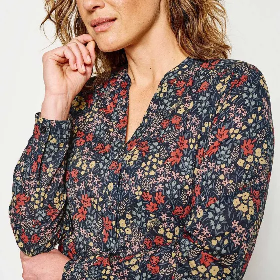 Orvis Shirts|Wander Long-Sleeved Printed Shirt Carbon Artist Floral