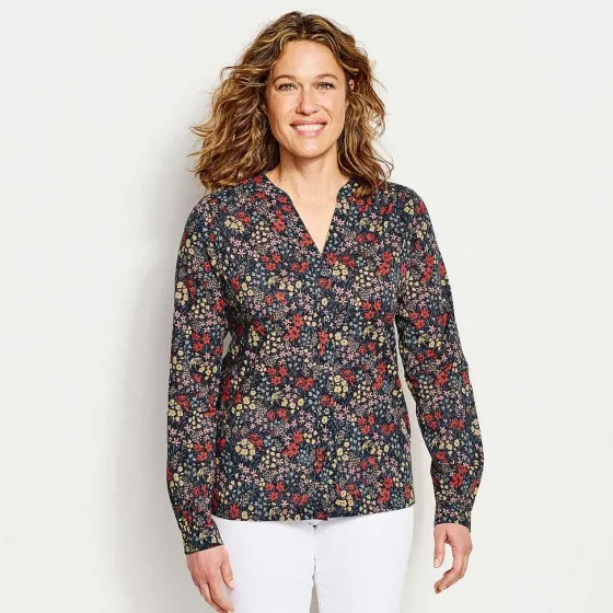 Orvis Shirts|Wander Long-Sleeved Printed Shirt Carbon Artist Floral