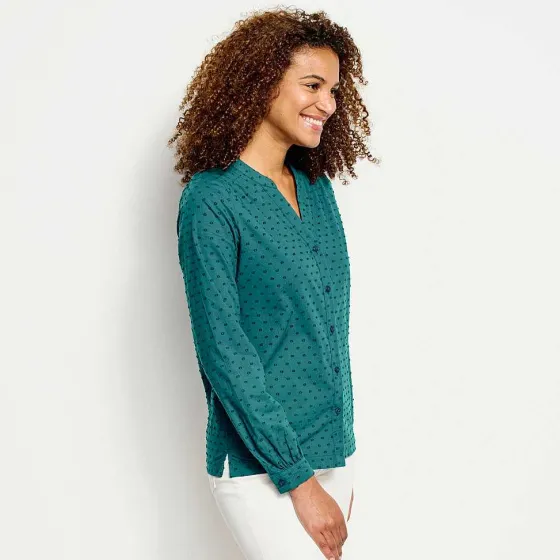 Orvis Shirts|Wander Long-Sleeved Textured Shirt Oceana