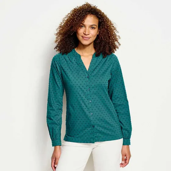 Orvis Shirts|Wander Long-Sleeved Textured Shirt Oceana