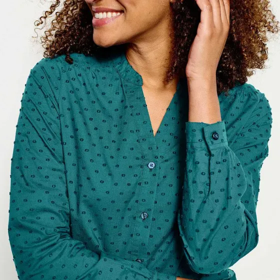 Orvis Shirts|Wander Long-Sleeved Textured Shirt Oceana