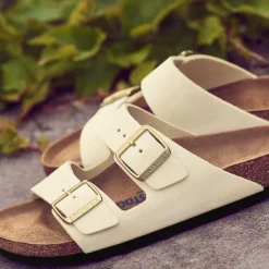 Orvis Sandals|Women'S BirkenstockĀ® Arizona Soft Footbed Ecru Nubuck Ecru C-D