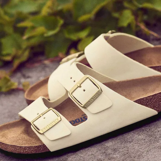 Orvis Sandals|Women'S Birkenstock® Arizona Soft Footbed Ecru Nubuck Ecru C-D