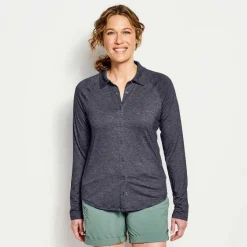 Orvis Shirts|Women'S Dricast Long-Sleeved Button-Front True Navy