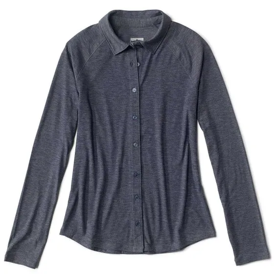 Orvis Shirts|Women'S Dricast Long-Sleeved Button-Front True Navy