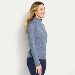 Orvis Shirts|Women'S Dricast Quarter-Zip Dusty Blue Dot Swirl