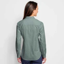 Orvis Shirts|Women'S Long-Sleeved Tech Chambray Work Shirt Forest