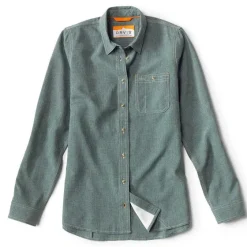 Orvis Shirts|Women'S Long-Sleeved Tech Chambray Work Shirt Forest