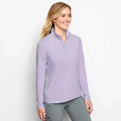 Orvis Shirts|Women'S Sun Defense Quarter-Zip Pullover Purple Fog
