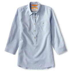 Orvis Shirts|Women'S Tech Chambray Popover Blue Fog