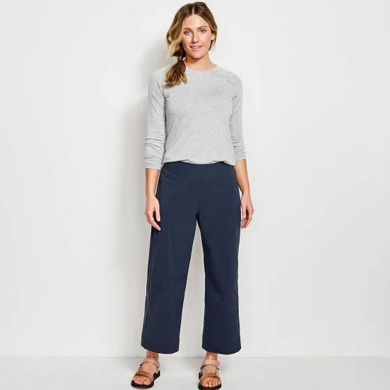 Orvis Pants|Wonder Ripstop Wide-Leg Crop True Navy
