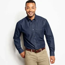 Orvis Shirts|Wrinkle-Free Pure Cotton Denim Shirt Washed Indigo