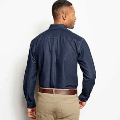 Orvis Shirts|Wrinkle-Free Pure Cotton Denim Shirt Washed Indigo